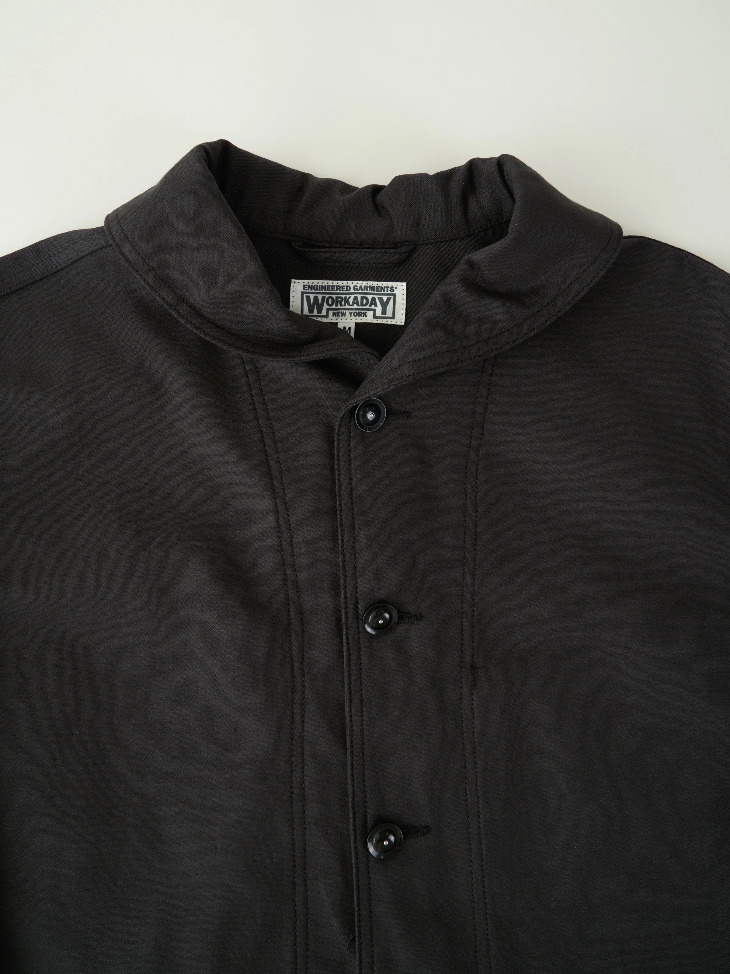 Shawl Collar Jacket - Black Cotton Reverse Sateen - Image 3