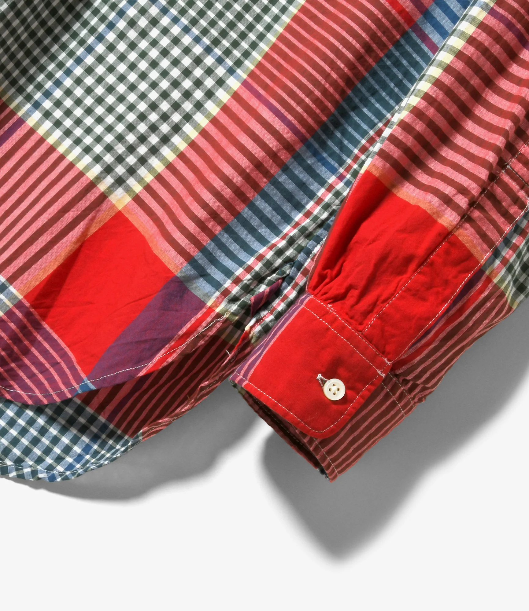 19th Century BD Shirt - Red/Green Big Madras Plaid - Image 3