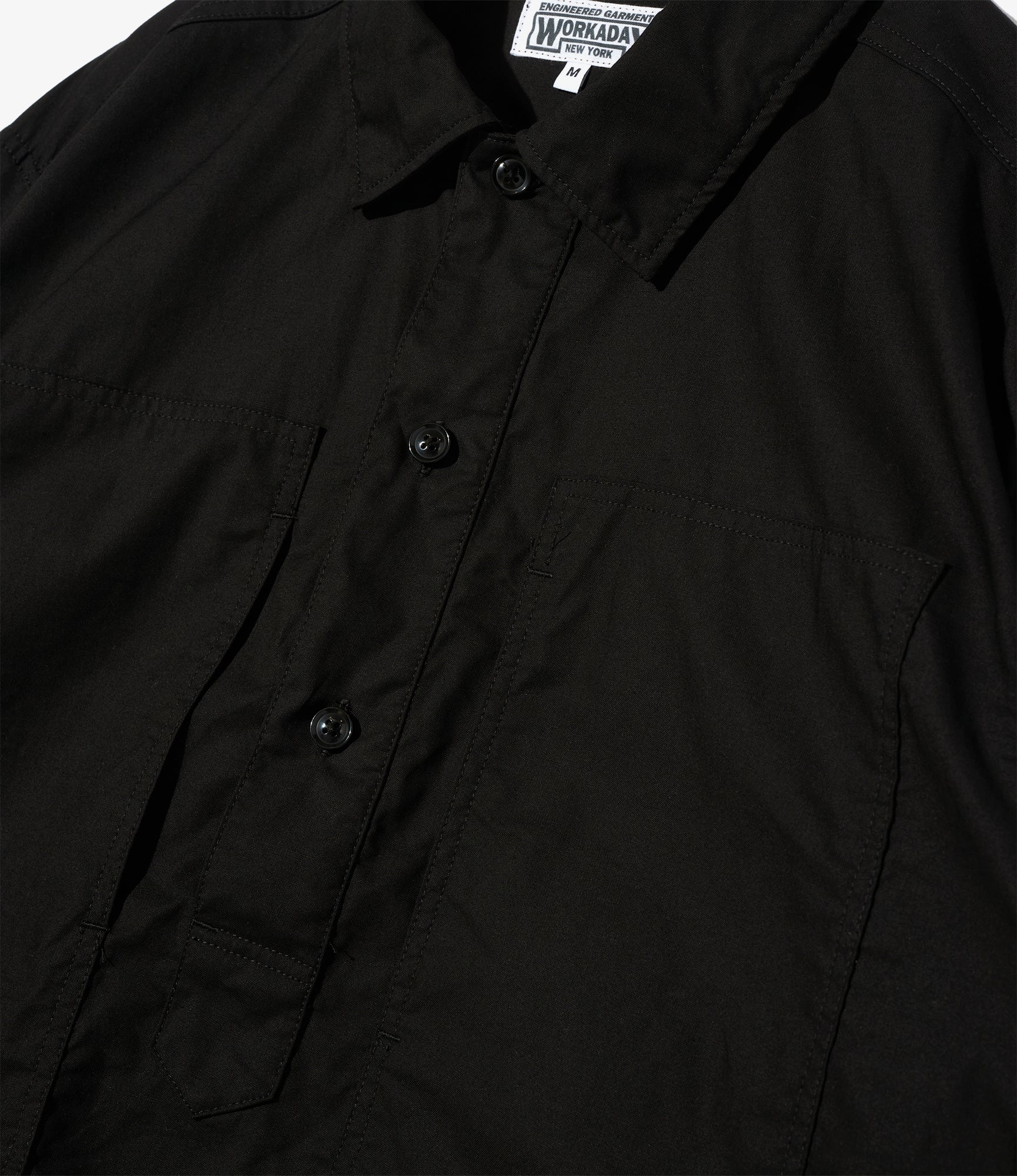 Army Pop Over Shirt - Black Kona Cotton - Image 2