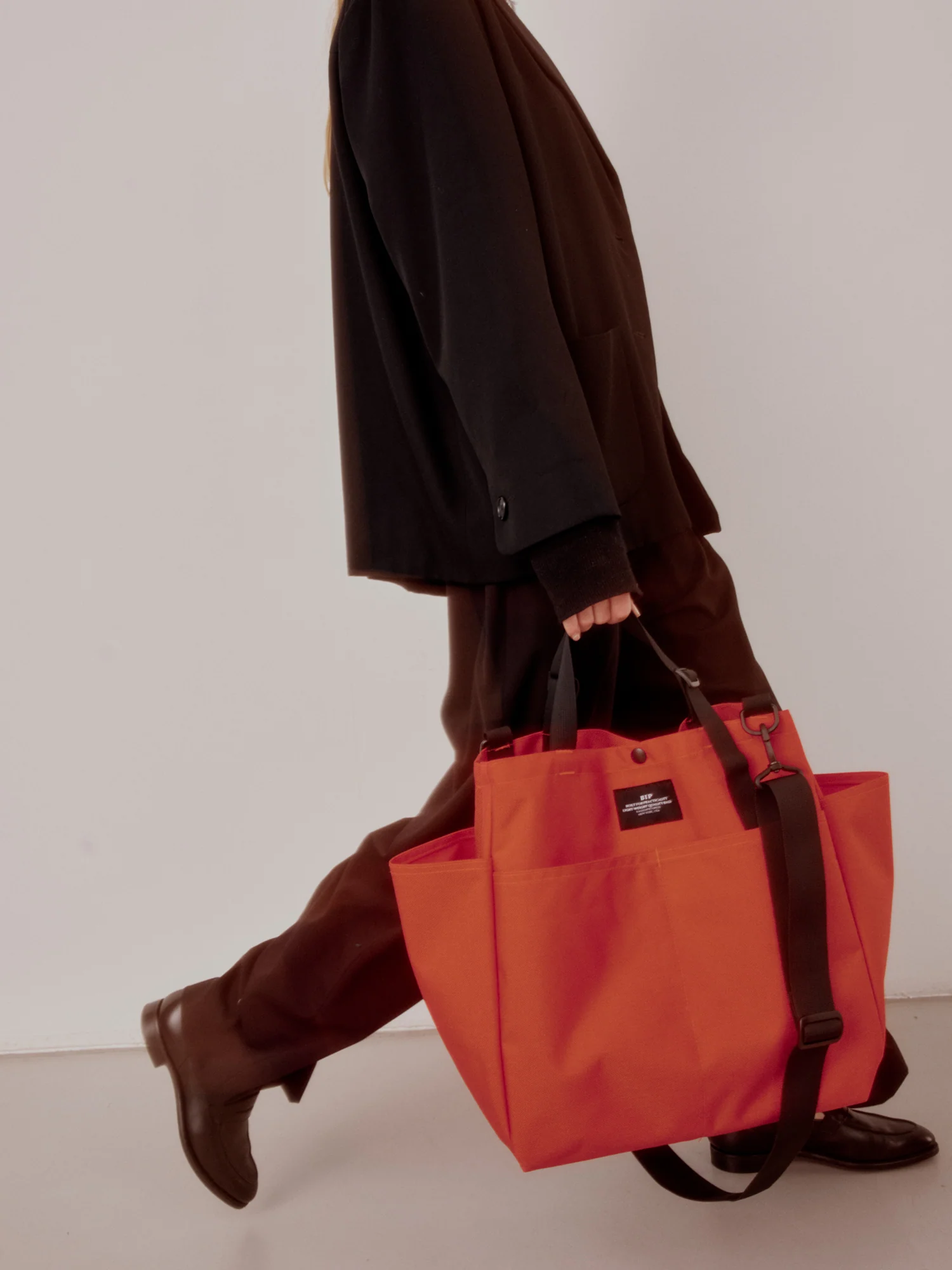 Carry-all Beach Bag - Canvas Nylon - Reddish Orange - Image 6