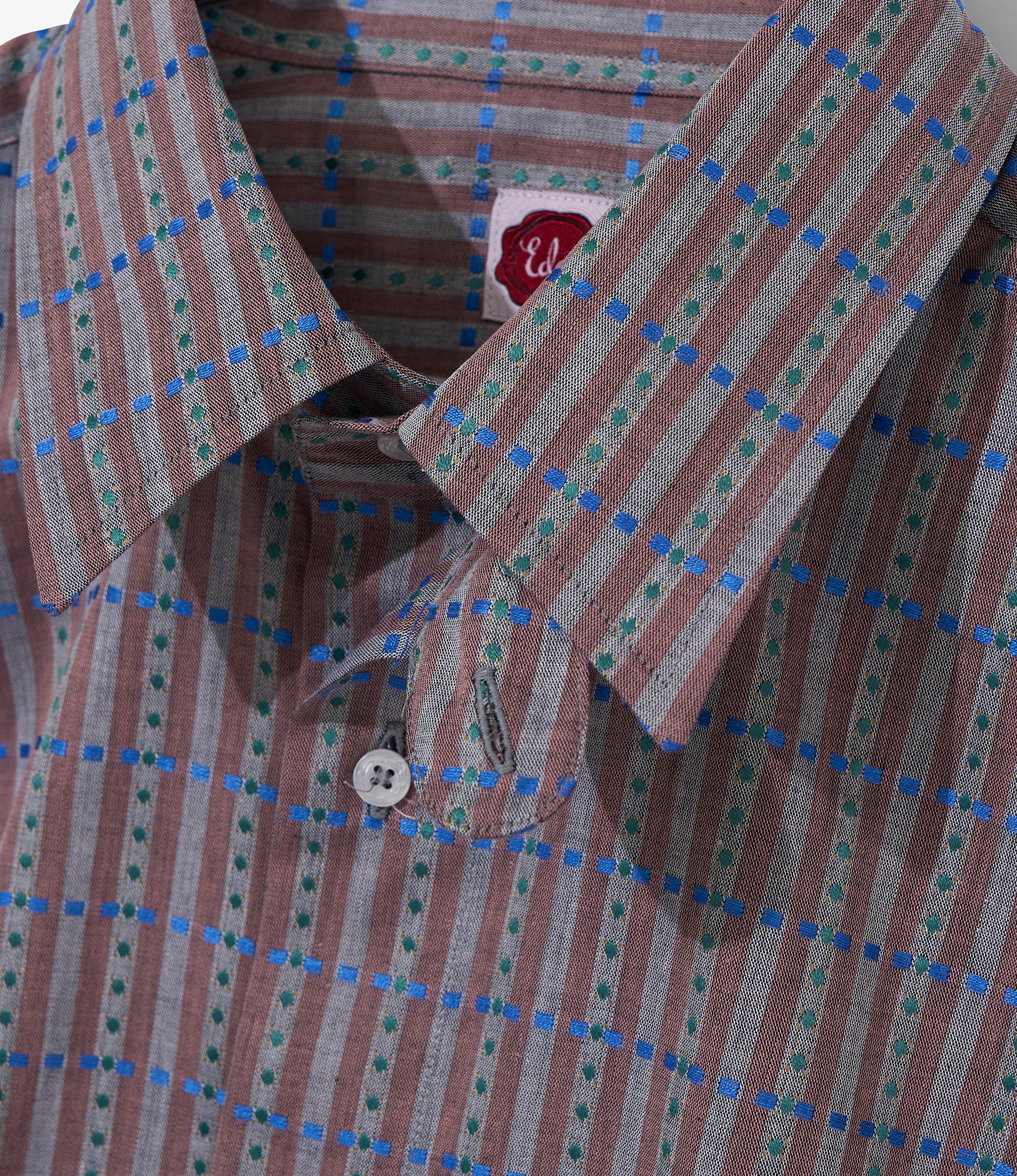 Camicie Doppio - Charcoal - Embroidered Stripe - Image 3