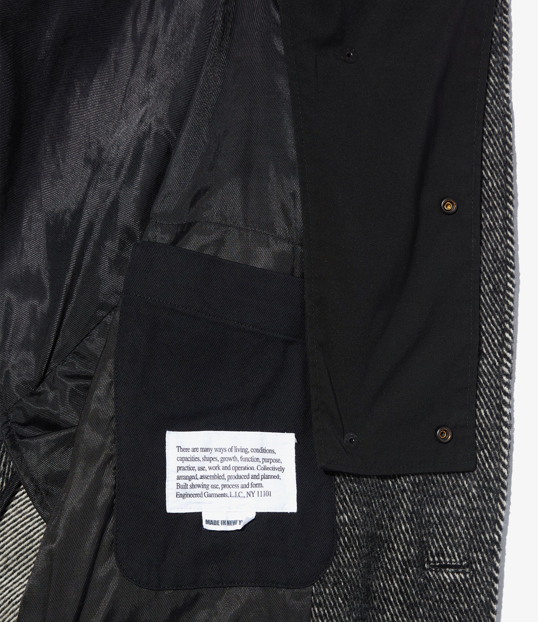 Chester Coat - Black Wool Shaggy Twill - Image 5