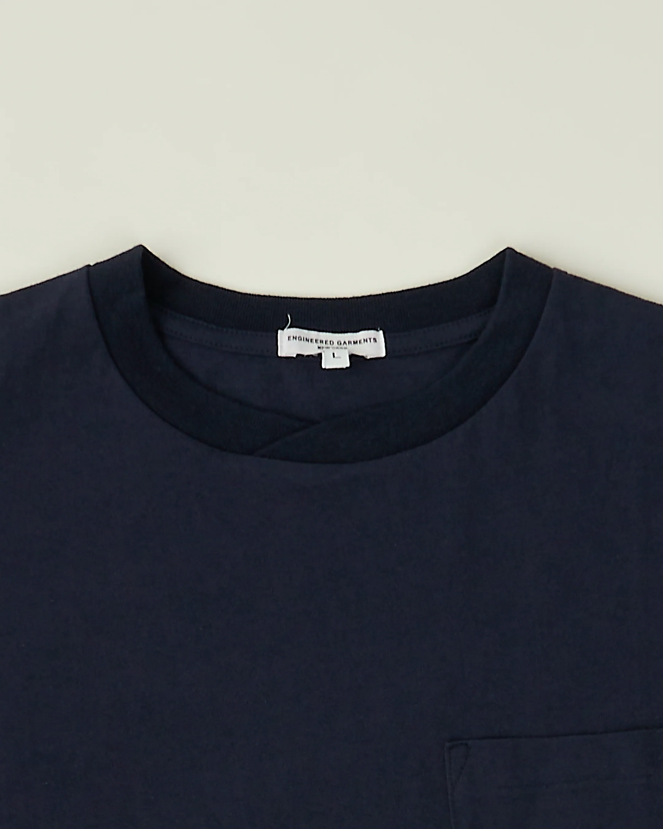 Cross Crew Neck  Pocket Tee - Navy - Image 3