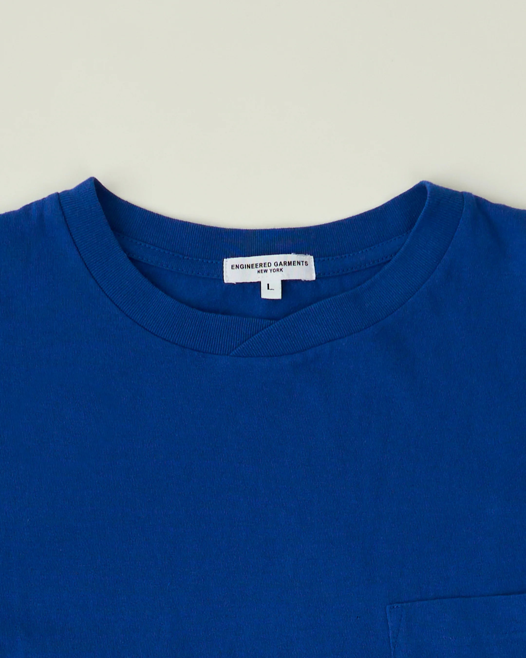 Cross Crew Neck  Pocket Tee - Royal Blue - Image 3