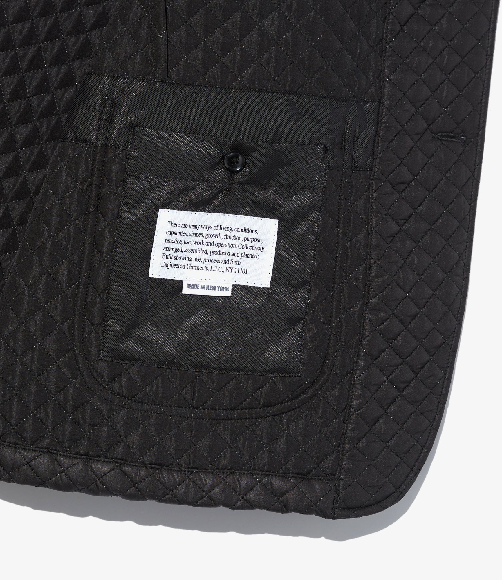 Bedford Jacket - Black Polyester Small Diamond Quilt - Image 4