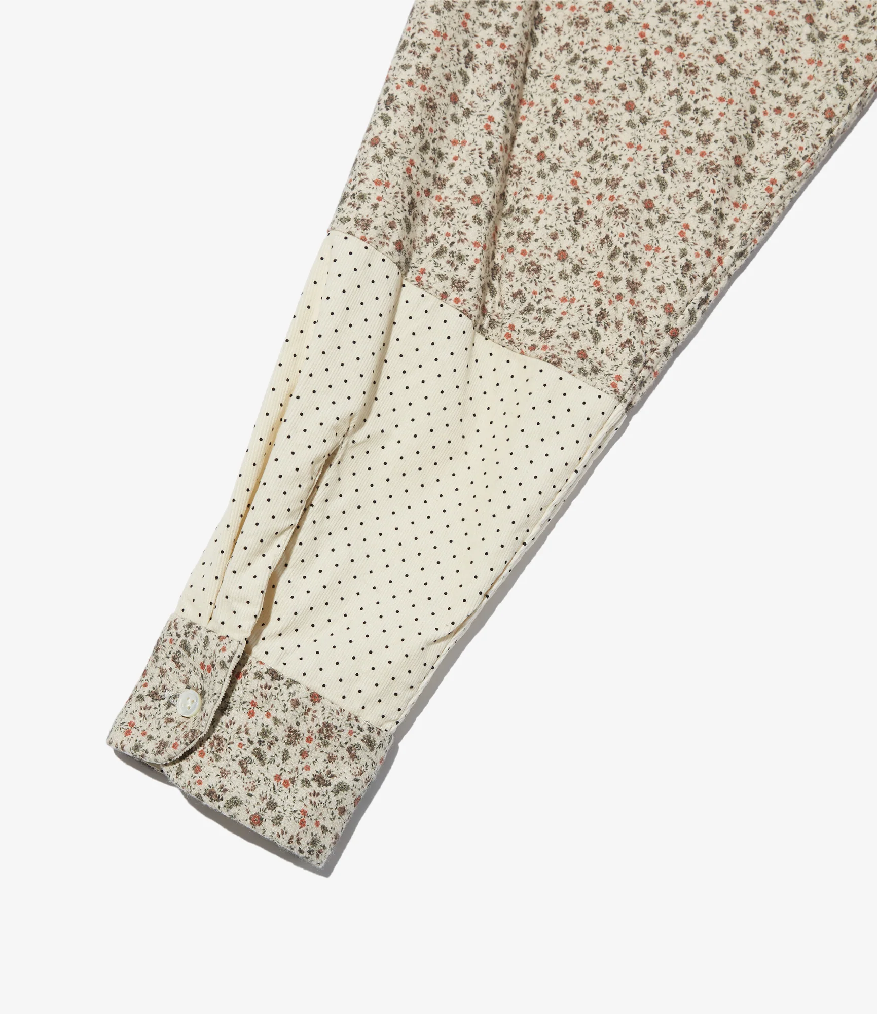 Combo Short Collar Shirt - Ivory 21W Corduroy Polka Dot Print - Image 5