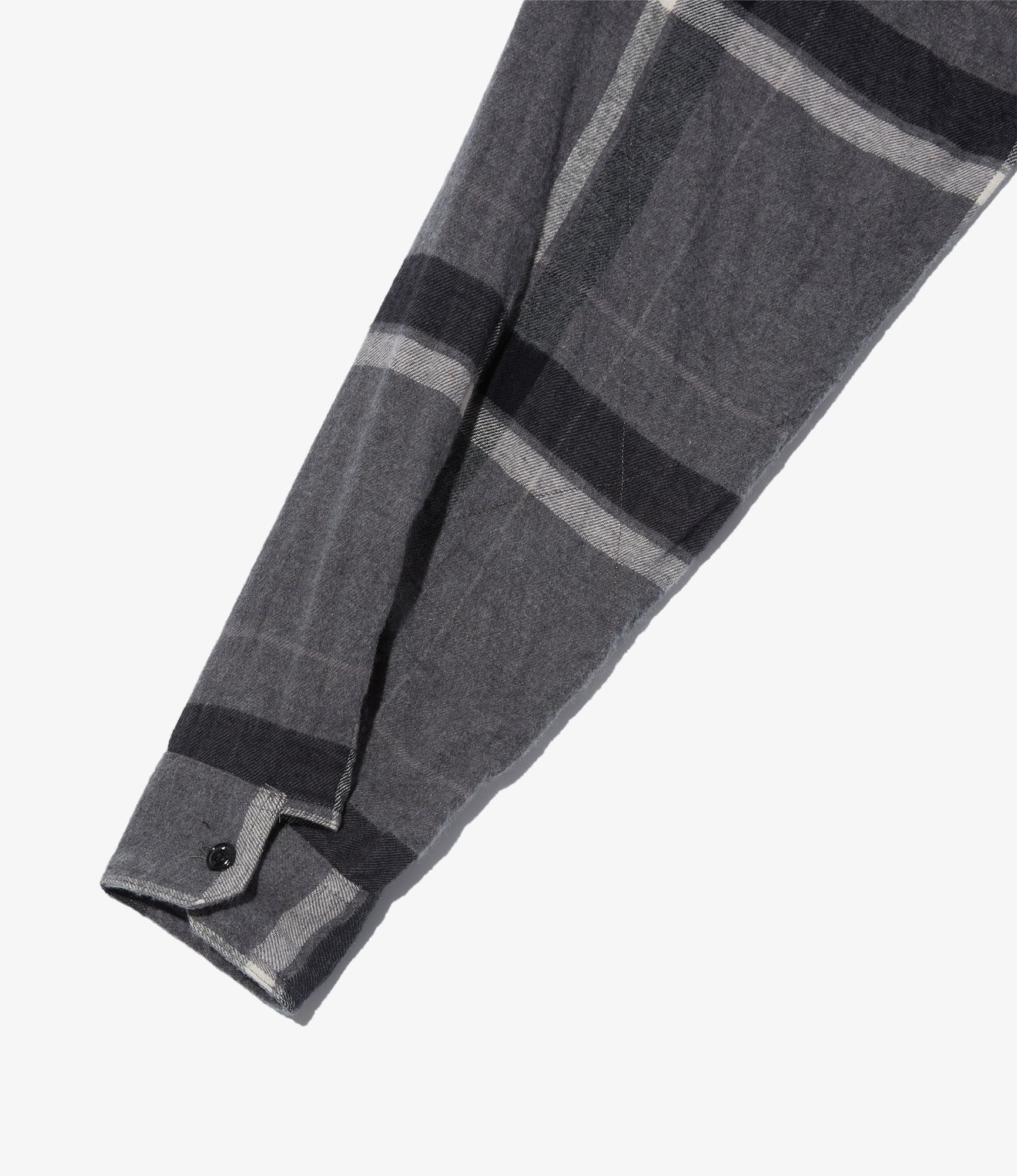 Work Shirt - Grey/Black Cotton Brushed Big Plaid - Image 5