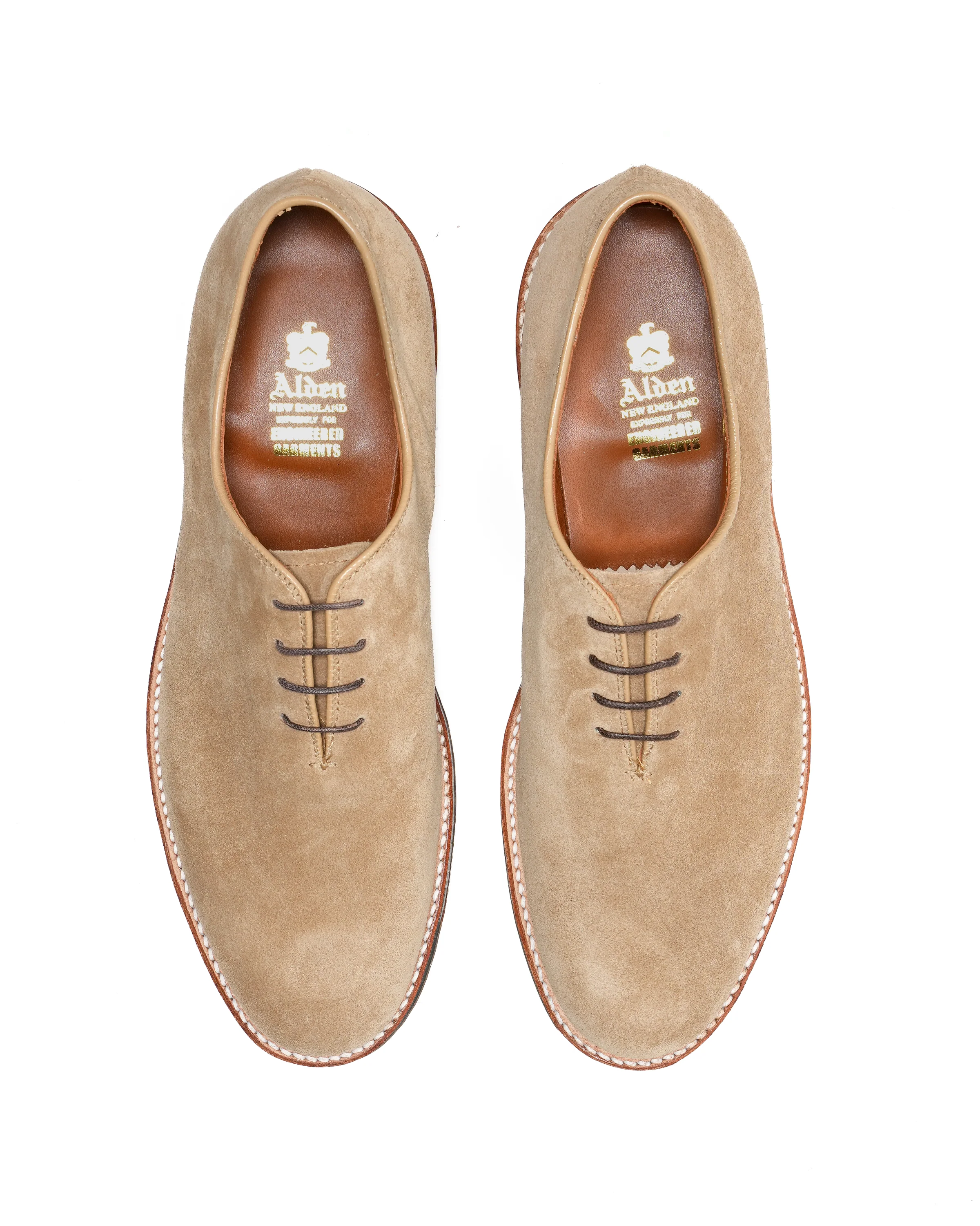 Engineered Garments x Alden - Wholecut  Plain Toe Oxford - Tan Suede - Image 7