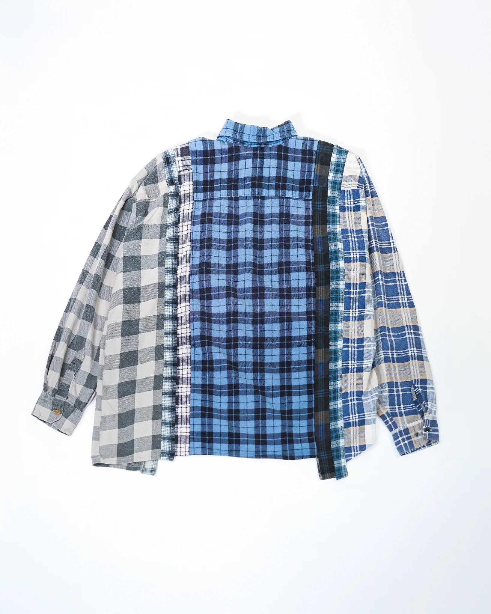 Flannel Shirt -> 7 Cuts Wide Shirt - Blue - Image 2