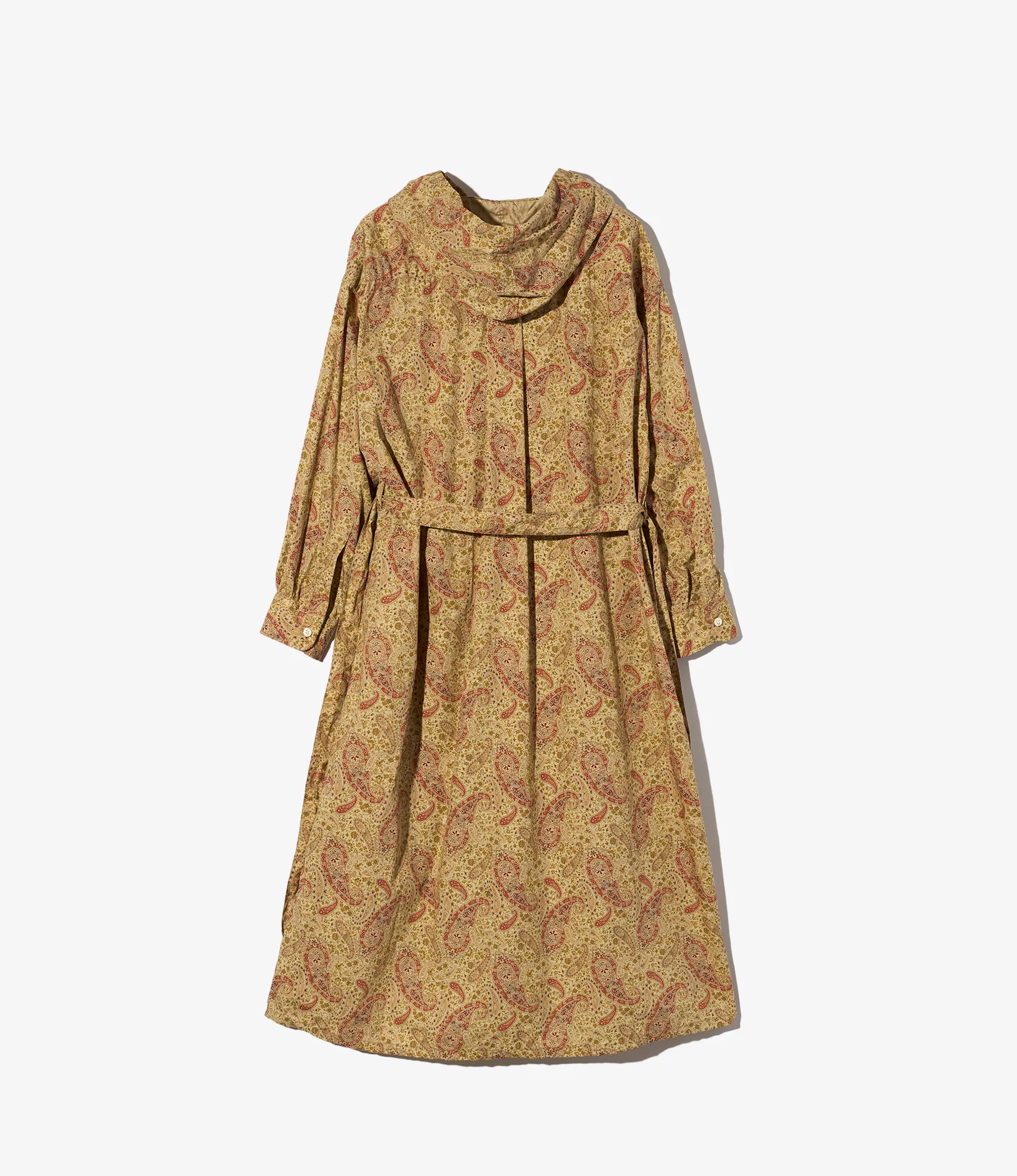 Hooded BD Dress - Khaki Cotton Paisley Print - Image 2