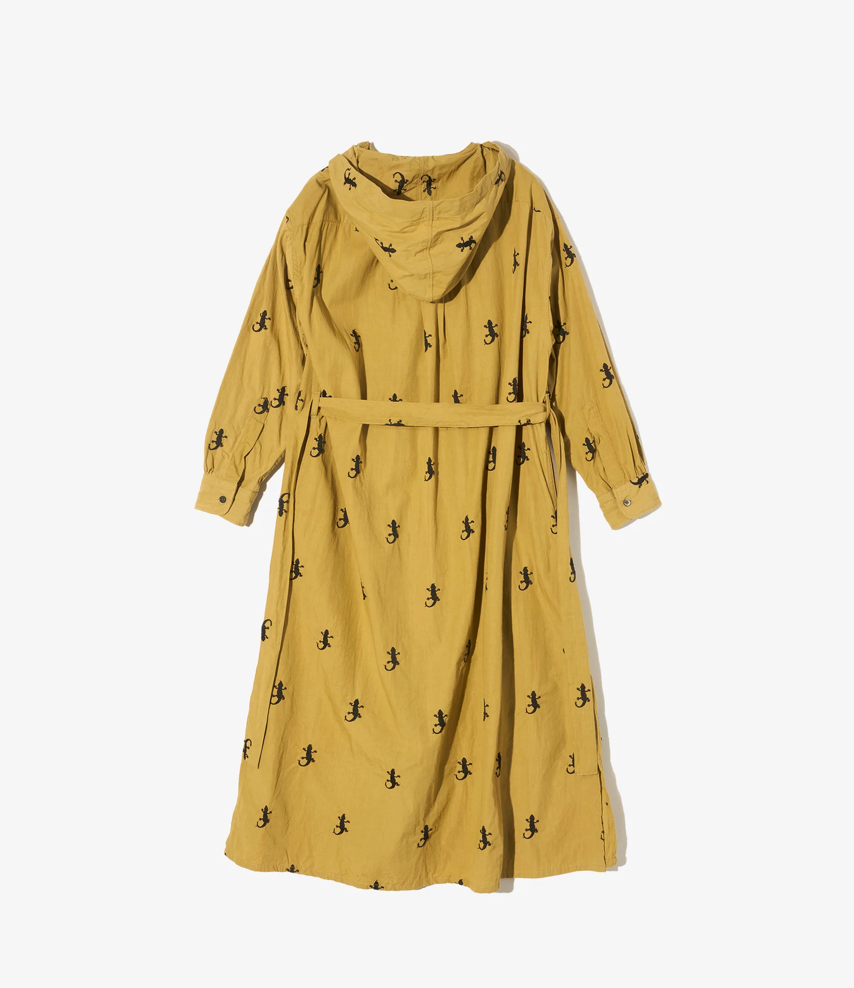 Hooded BD Dress - Khaki Gecko Embroidery - Image 3