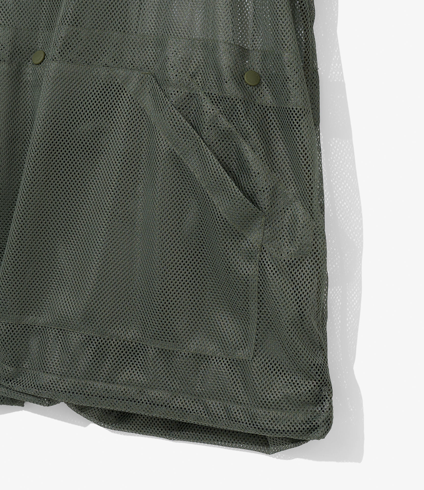 Mesh Parka for NNY x Blue in Green - Olive Polyester Mesh - Image 8