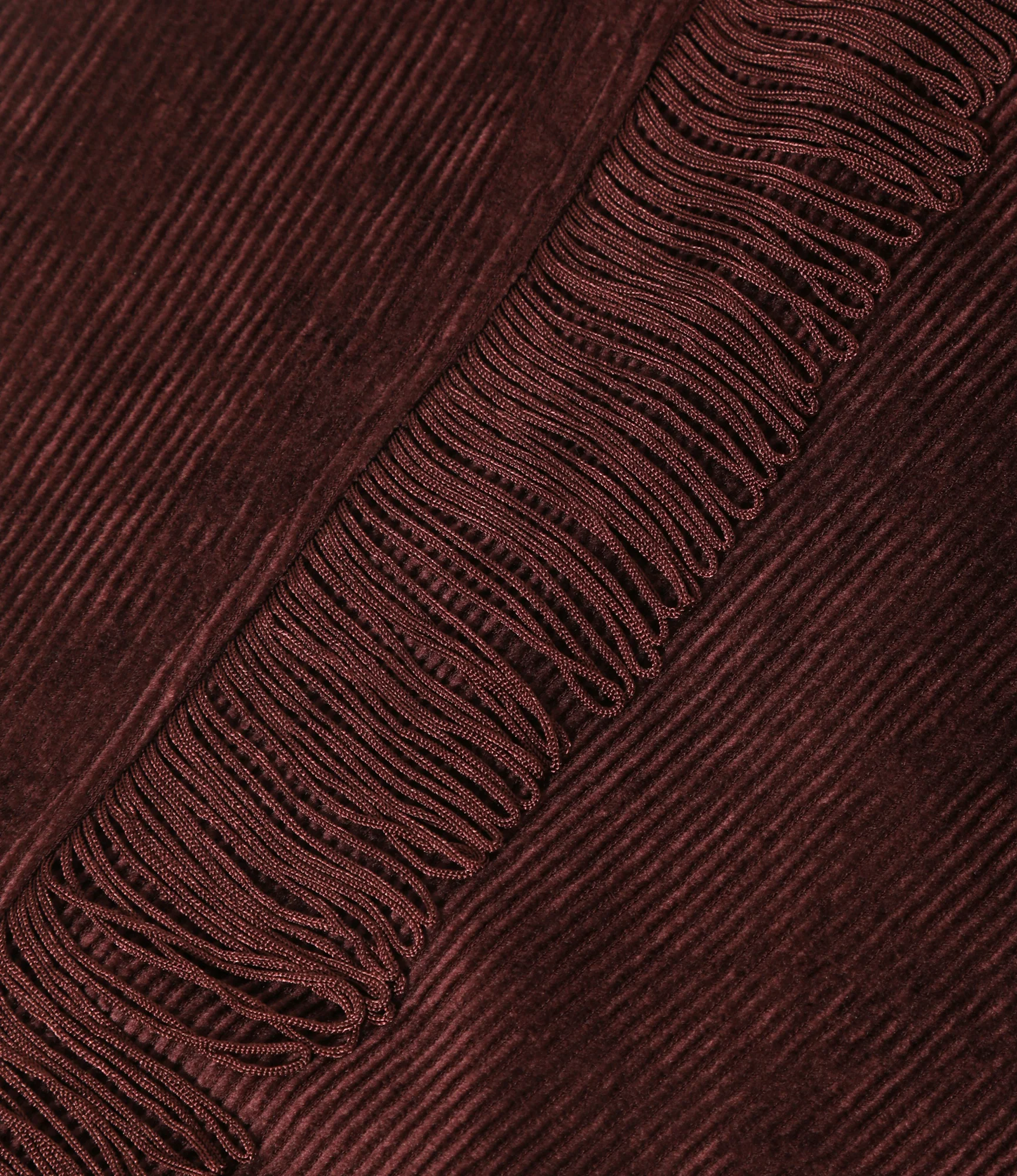 Fringe String Pant - Burgundy - Rayon Corduroy - Image 4