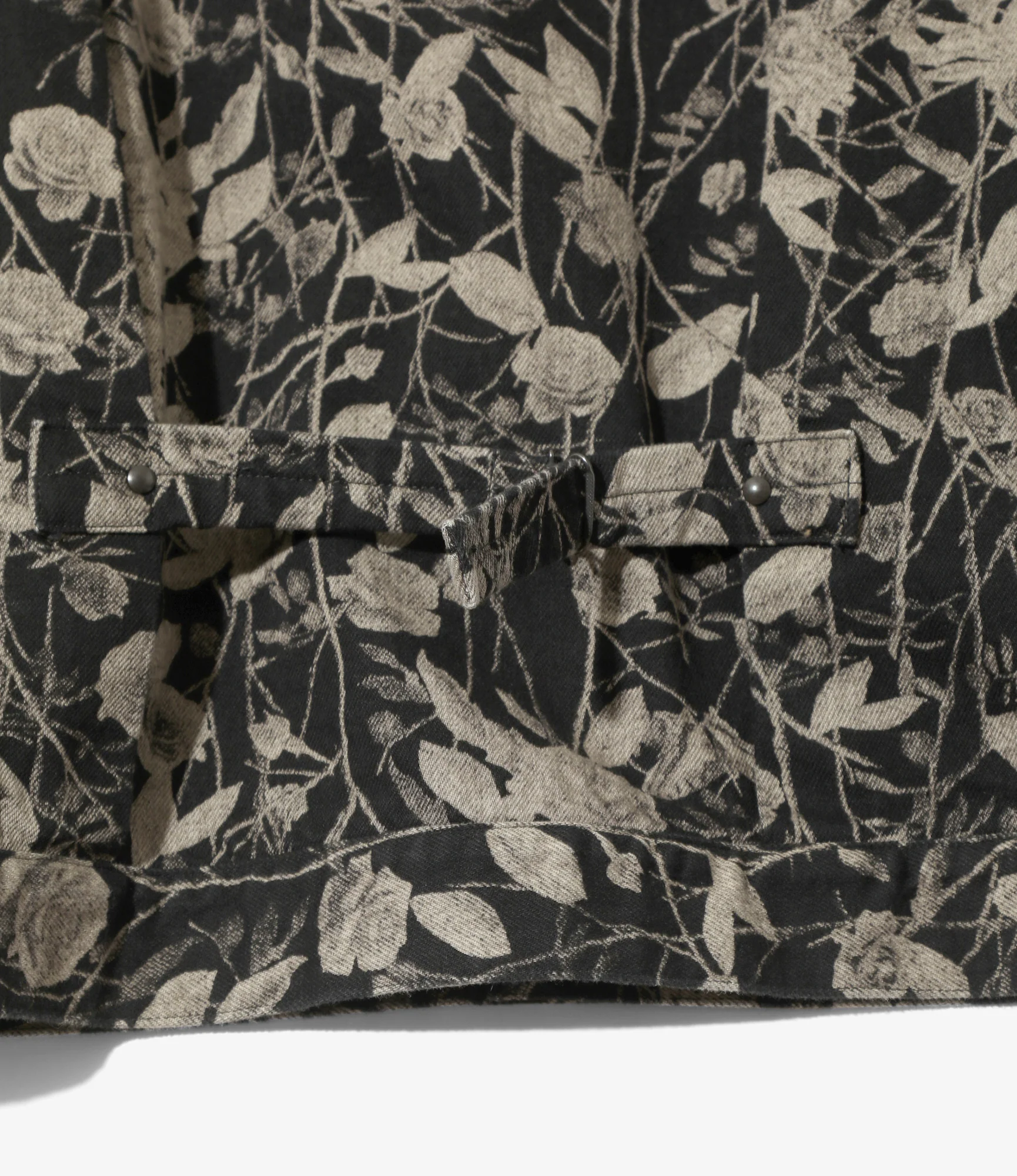 M.W. Jean Jacket - Black - 13oz Denim / Rose Printed - Image 6