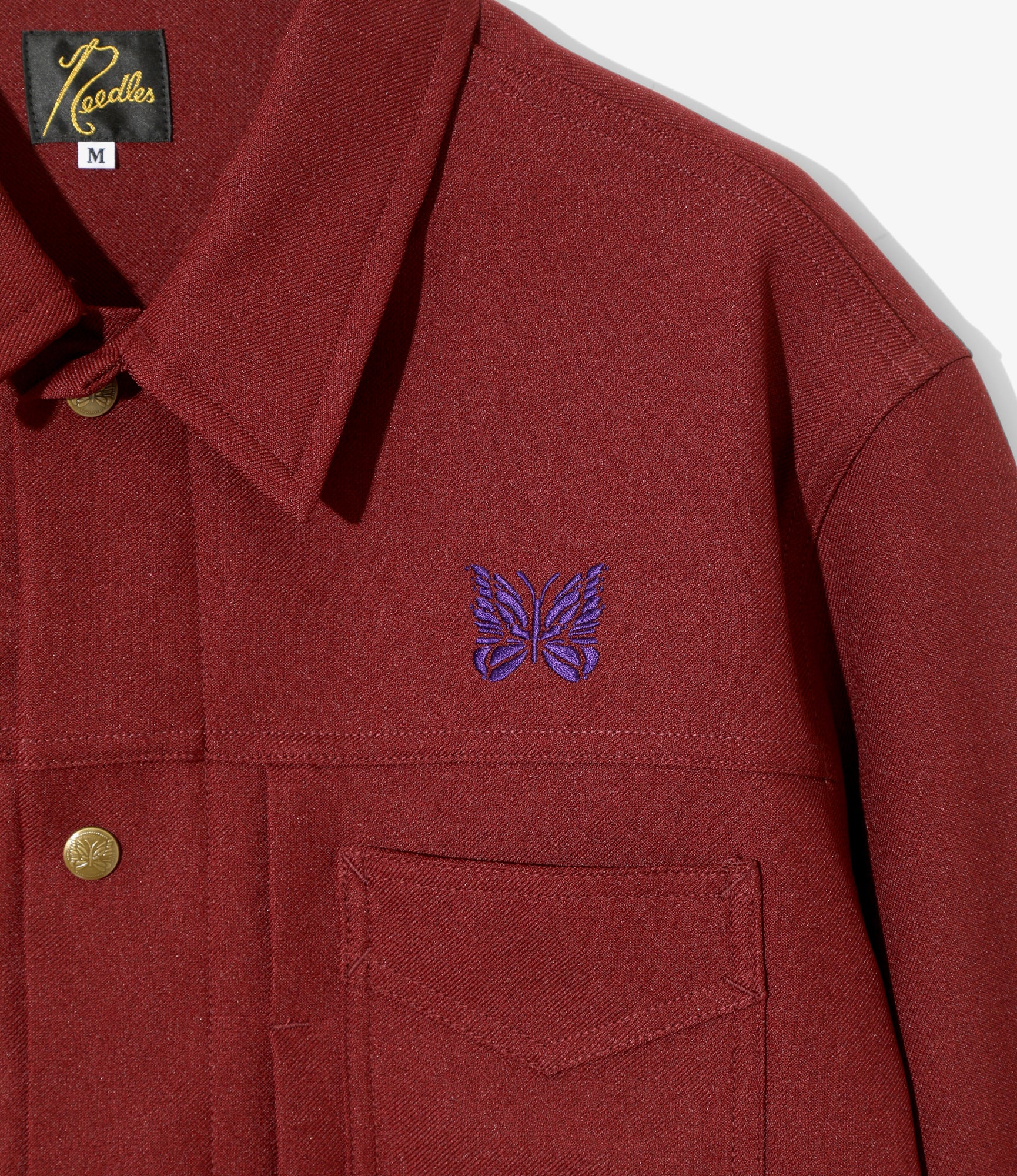 Penny Jean Jacket - Burgundy - Poly Twill - Image 2