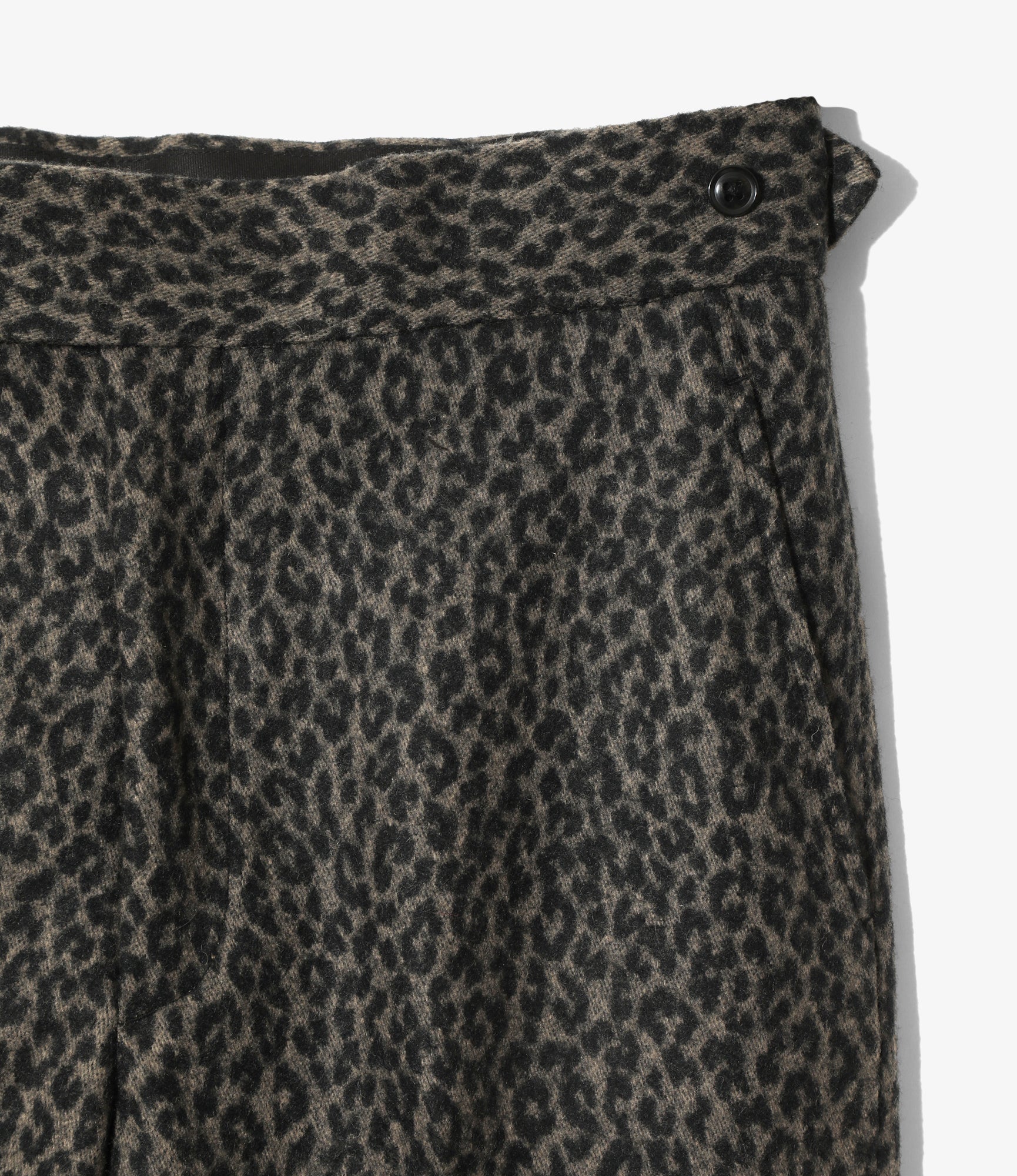 Side Tab Boot-Cut Trouser - Charcoal - Leopard Jacquard - Image 3