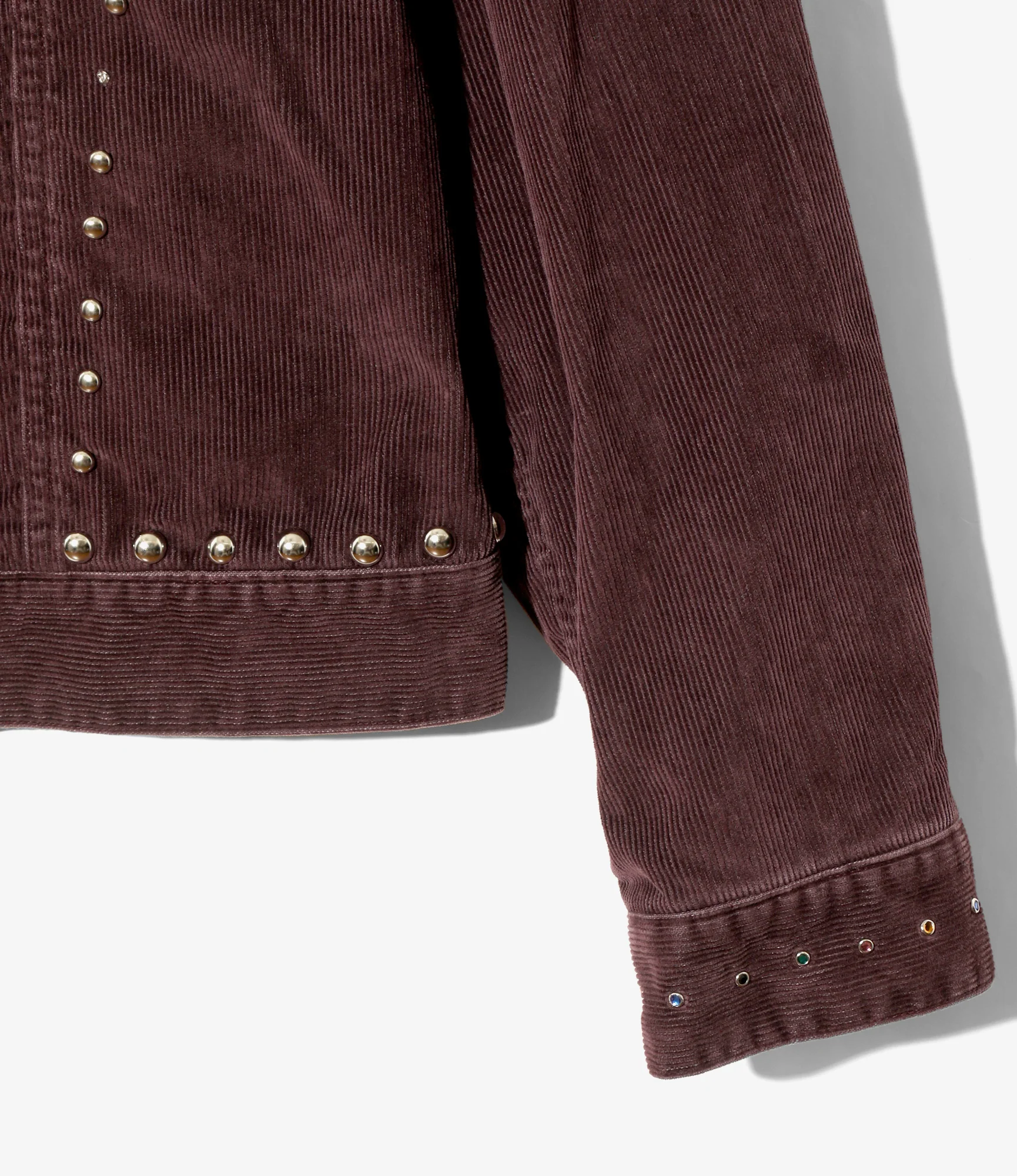 Studded Jean Jacket - Burgundy - 14W Corduroy - Image 3