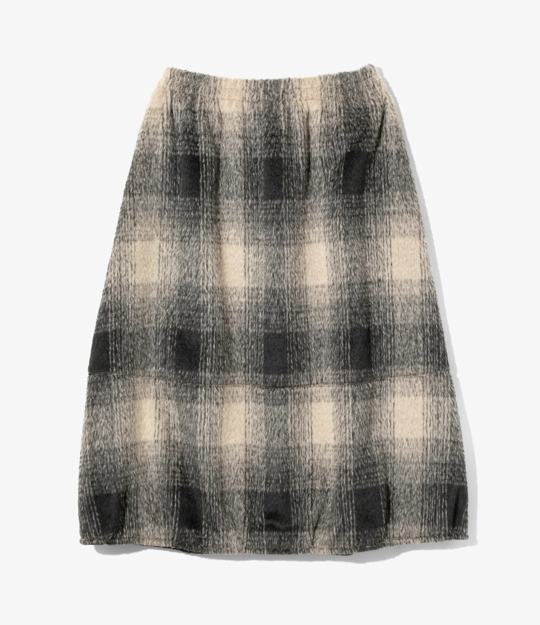 Women's Balloon Skirt - Plaid - Alpaca Shaggy - Image 3