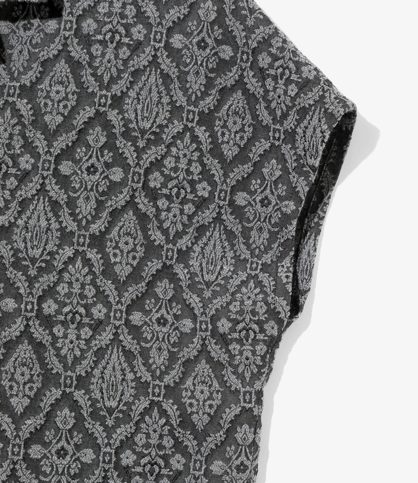 Women's French Sleeve Blouse - Grey - Victorian Jacquard - Image 3