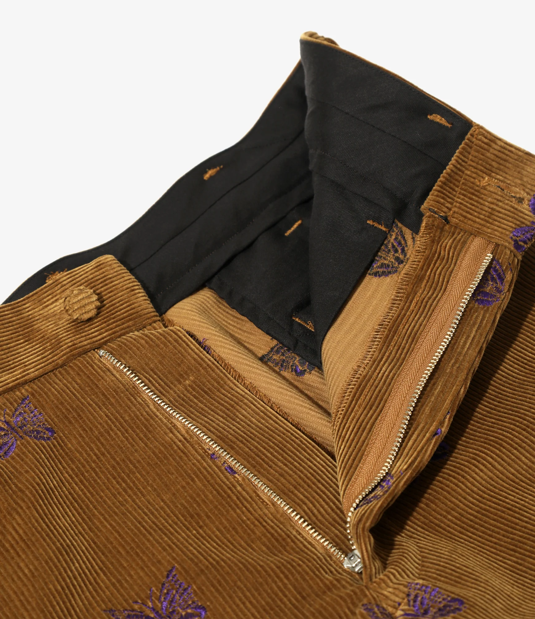 Straight Trouser - Tan - Papillon Emb. Corduroy - Image 3