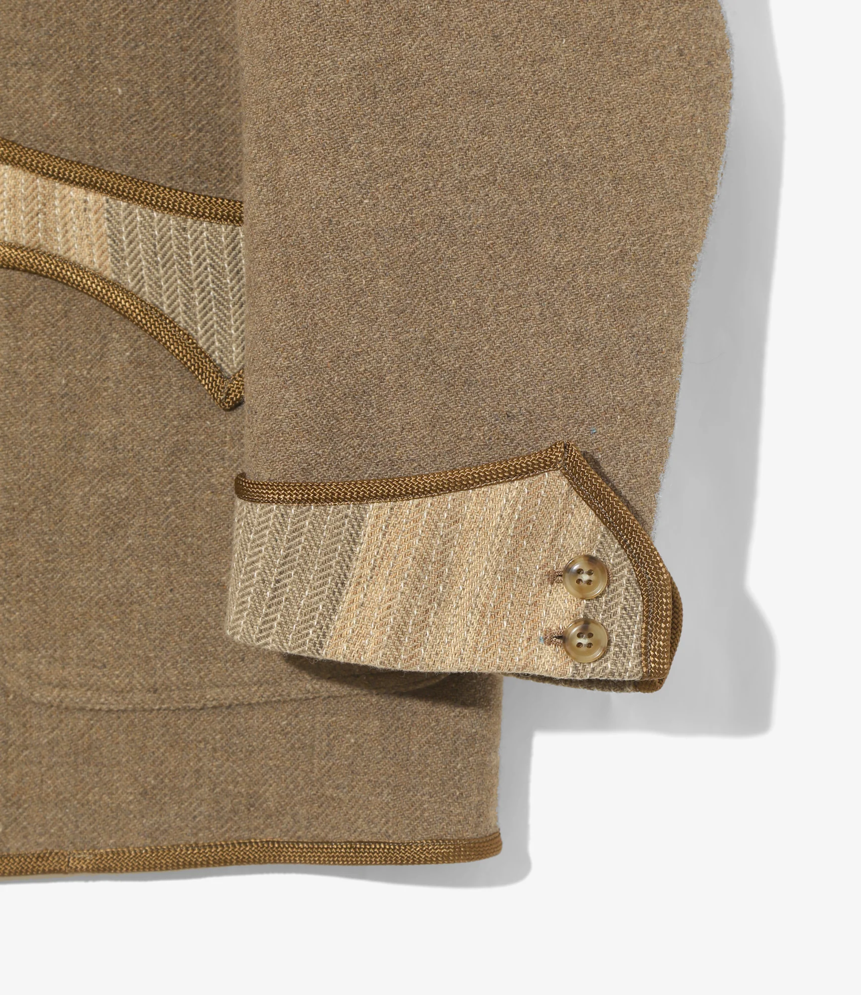 Peaked Lapel Smoking Jacket - Kakishibu - Wool Double Face - Image 4