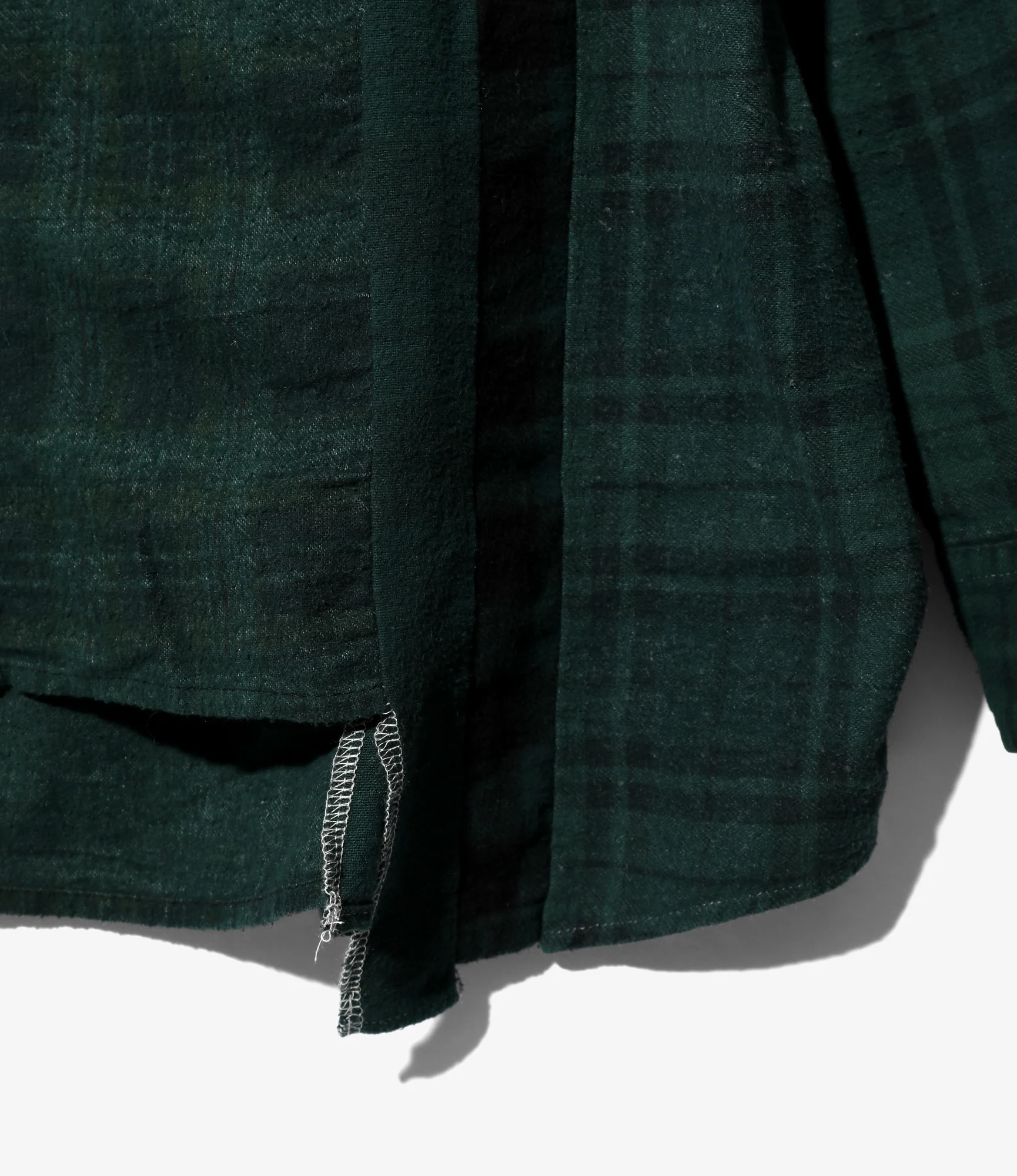 Flannel Shirt -> 7 Cuts Wide Shirt / Over Dye - Dk. Green - Image 3