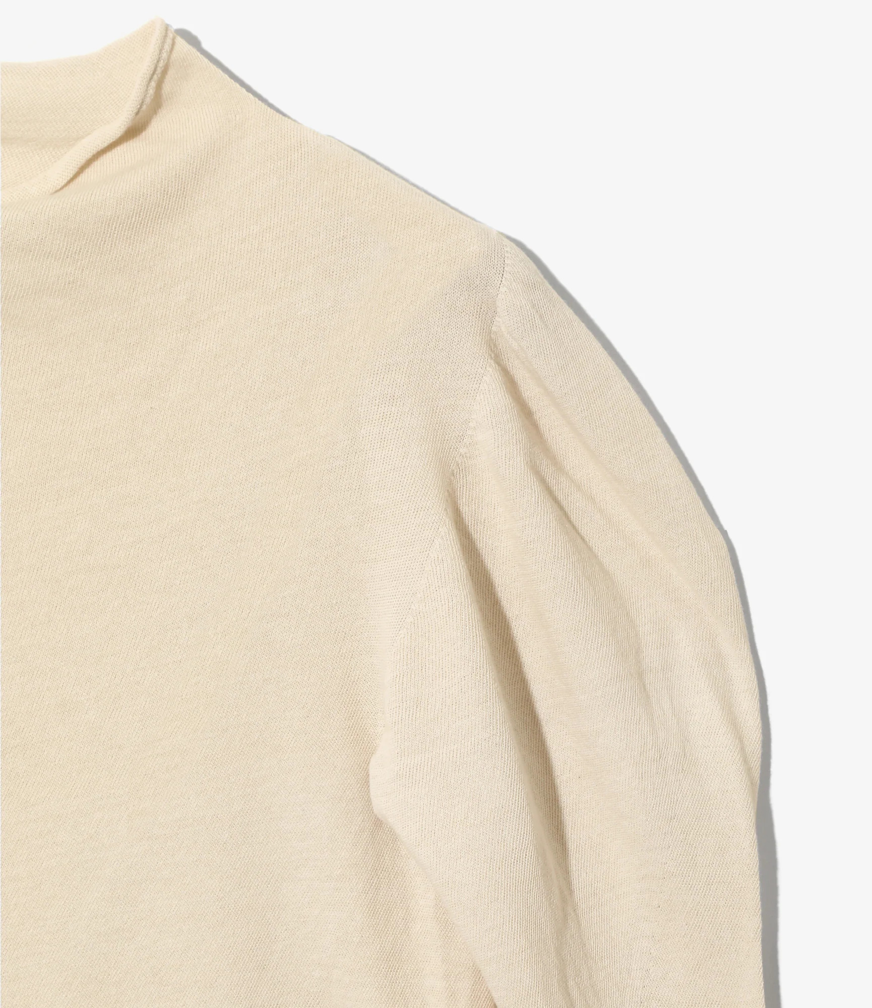 Women's Puff Sleeve Sweater - Ivory - Sheer - Image 2