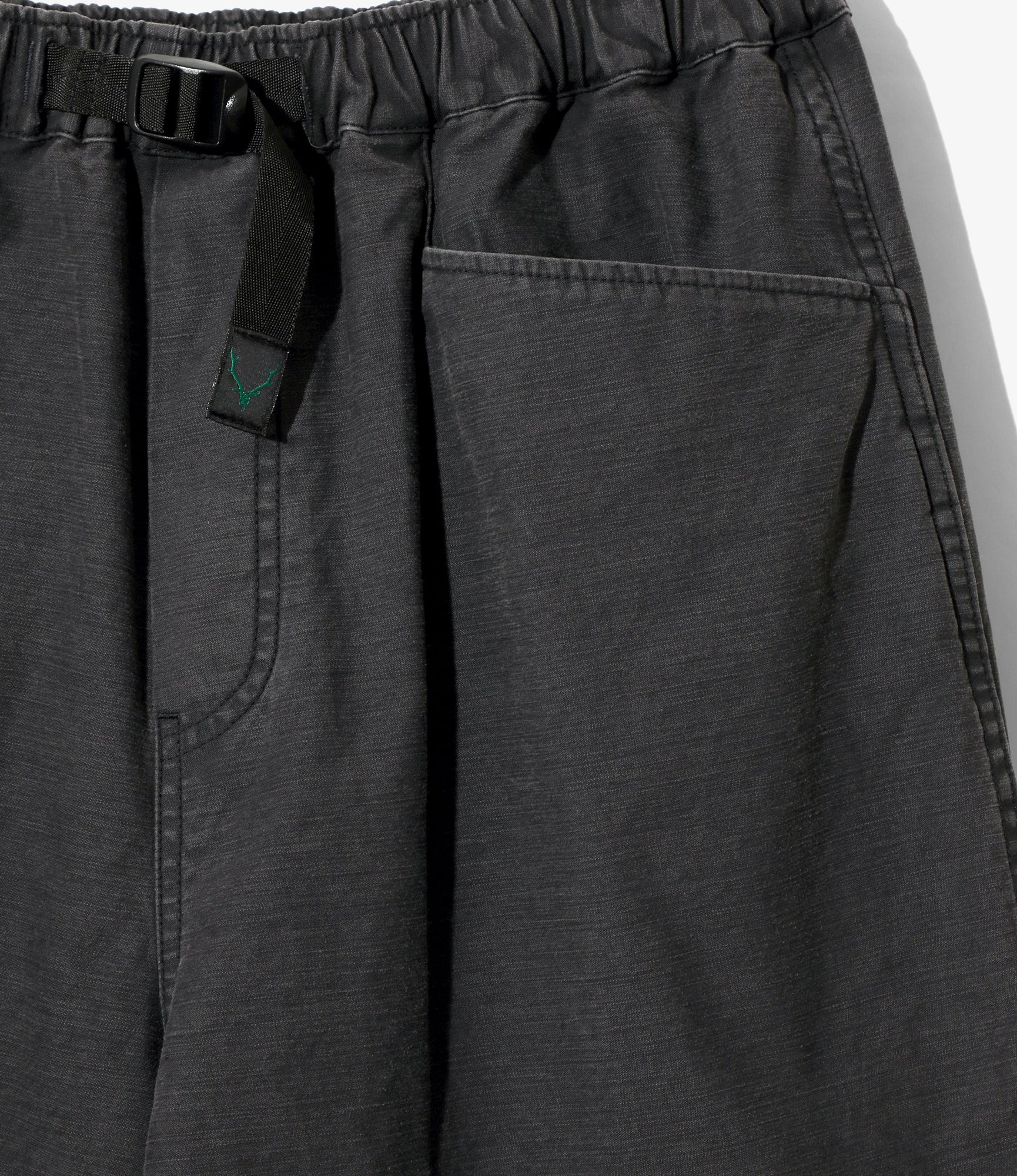 Belted Logger Pant- Reversed Sateen - Black - Image 2