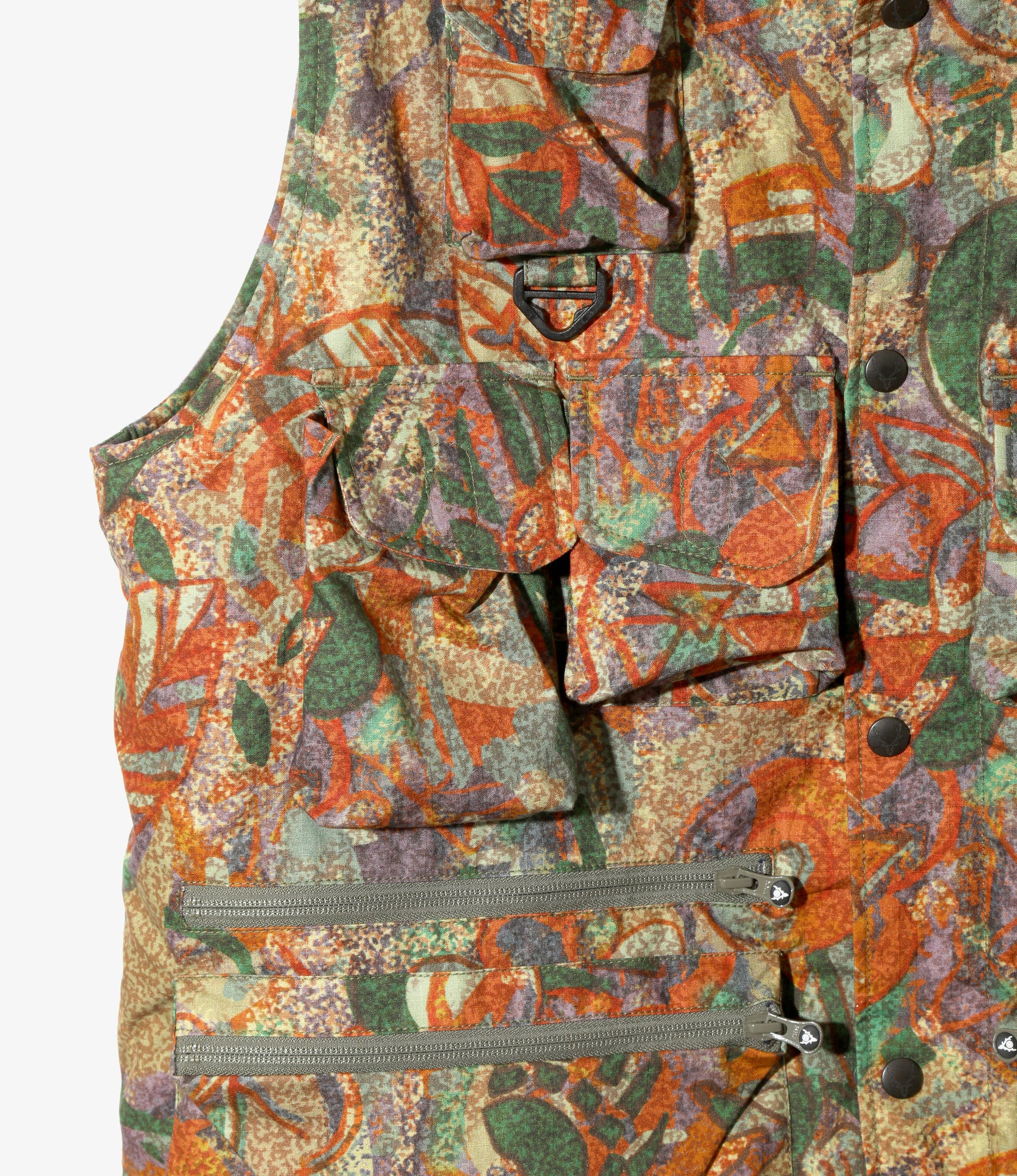 Multi-Pocket Zipped Padding Vest - EZO Forest - Cotton Ripstop / Printed - Image 3