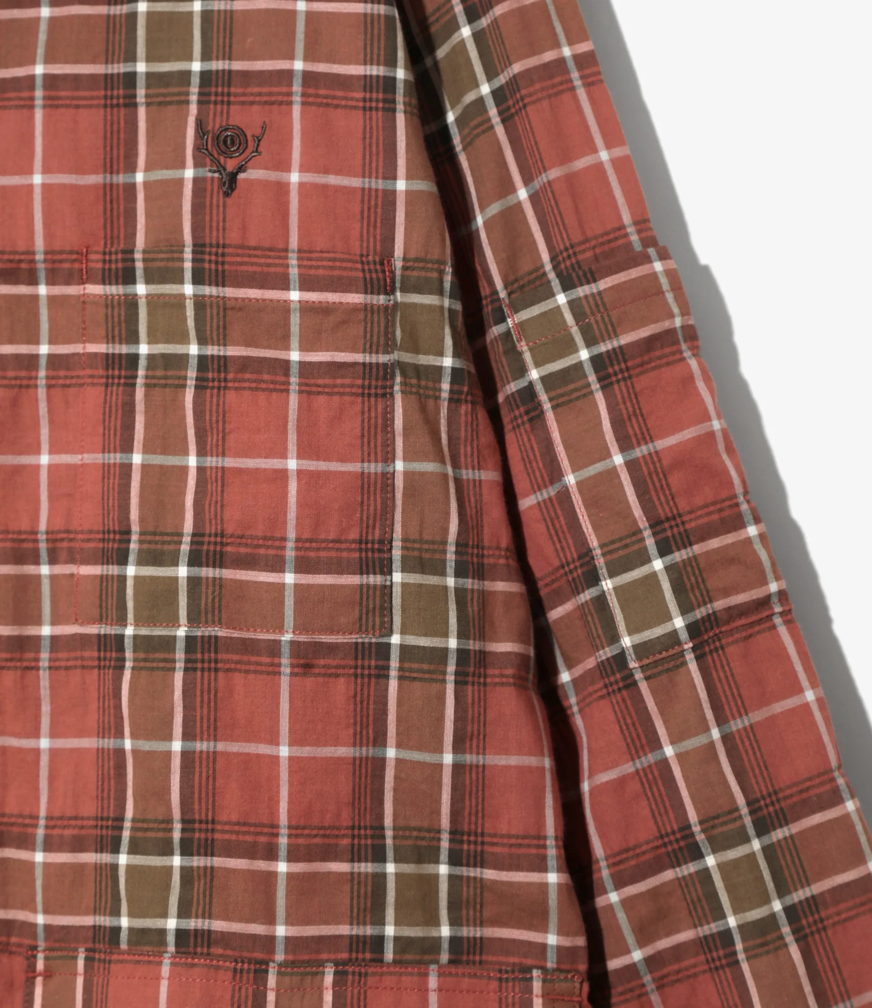 Ranger Shirt - Red - Cotton Lawn Shirring / Plaid - Image 2