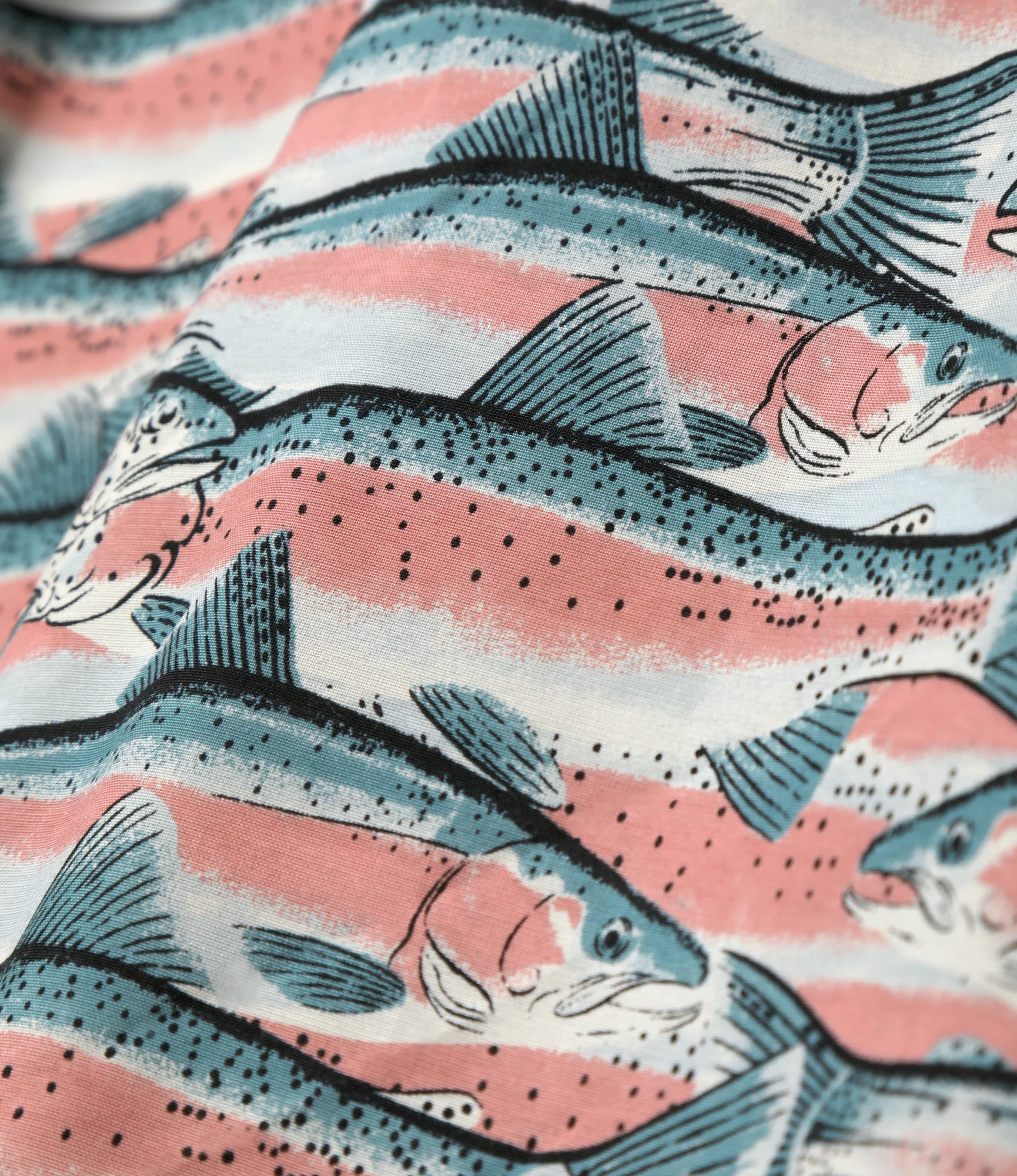 S/S Open Collar Shirt - Blue - Trout - Image 4