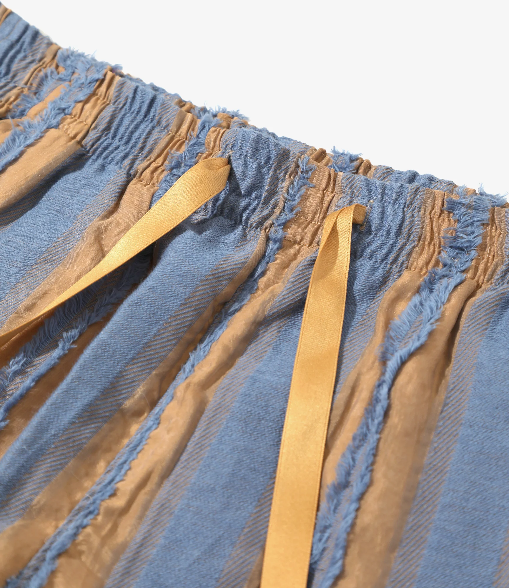 String Easy Pant - Beige/Blue - Stripe Cut Jacquard - Image 3
