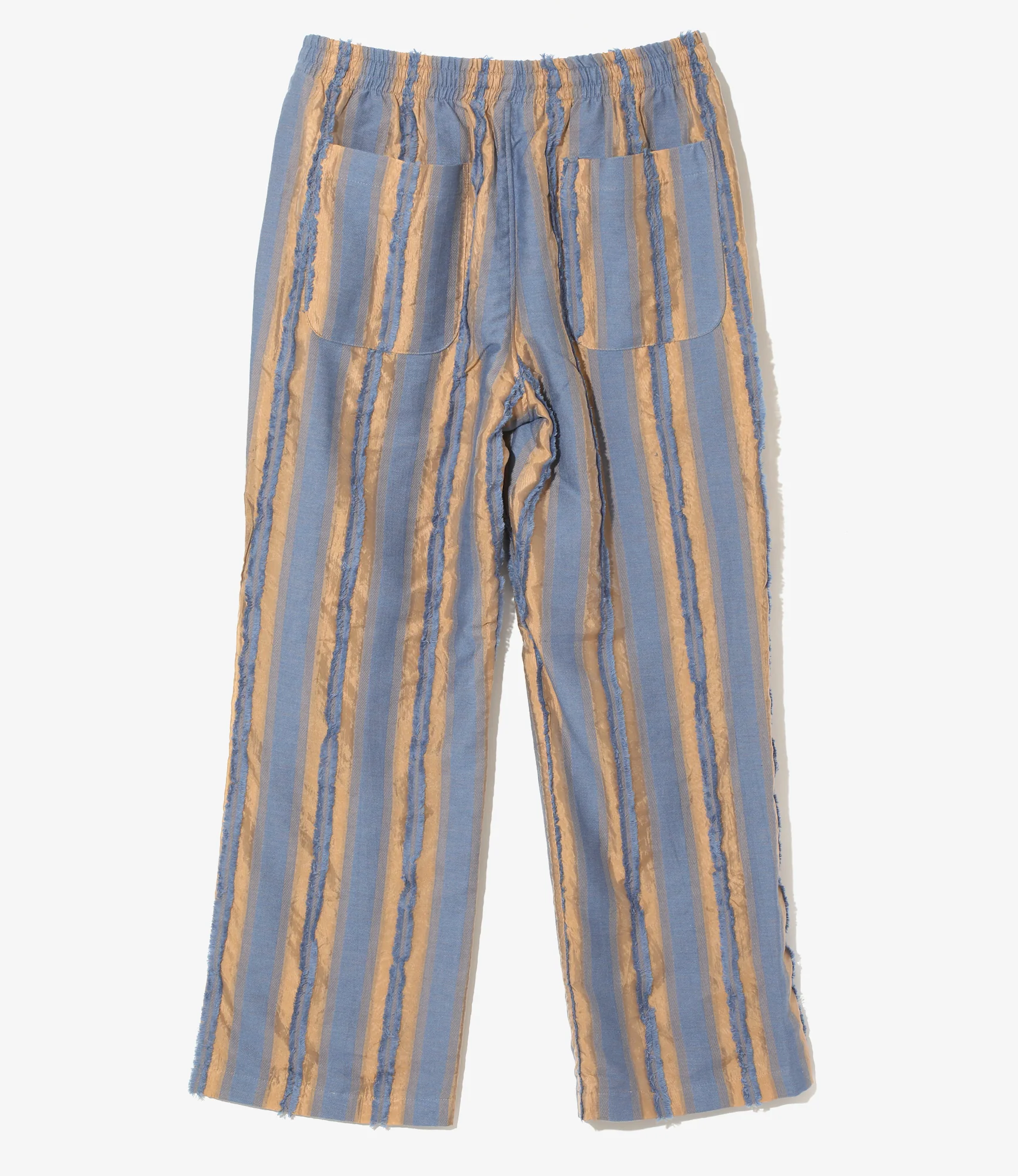 String Easy Pant - Beige/Blue - Stripe Cut Jacquard - Image 4