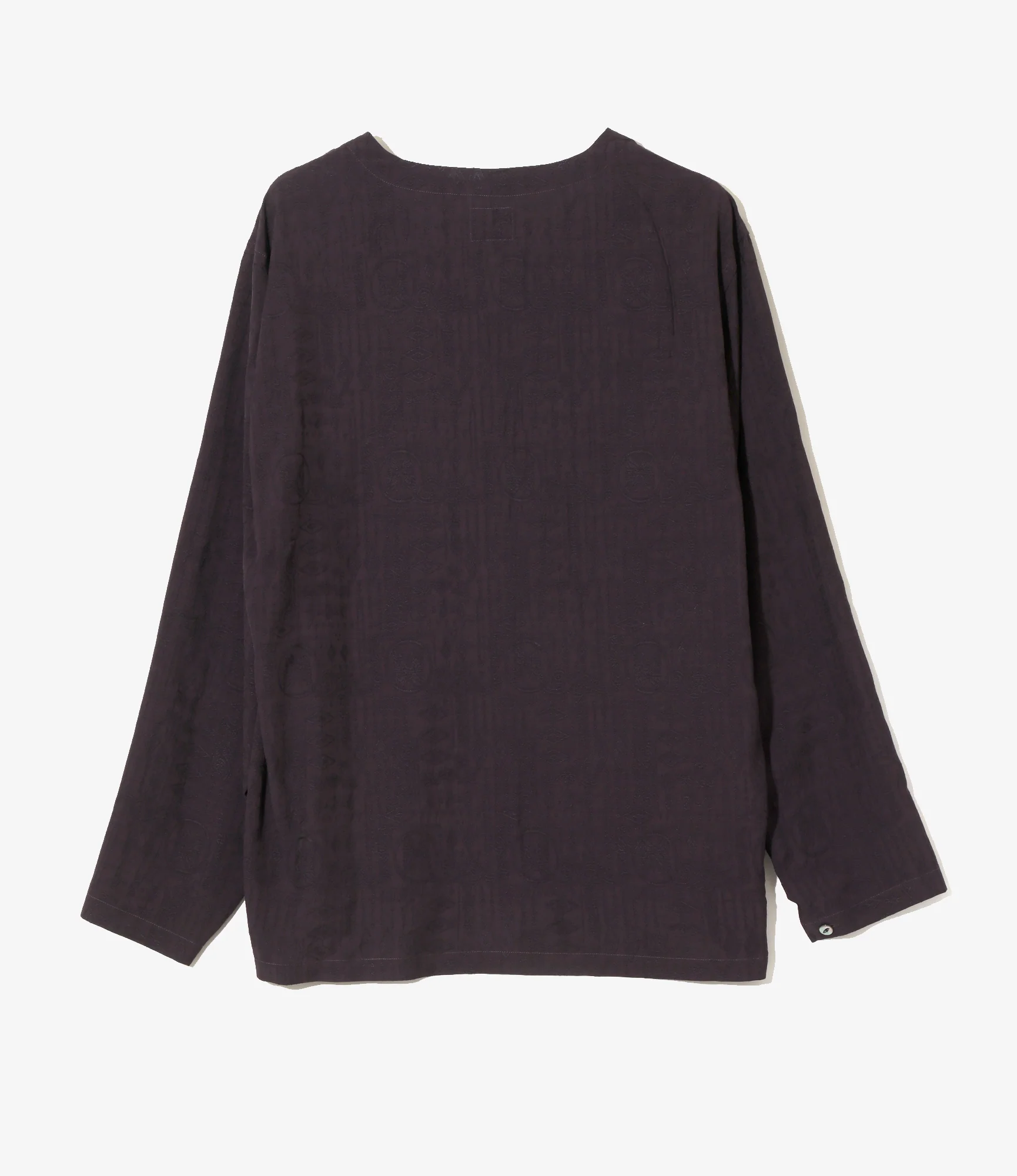 V-Neck Pullover - Purple - Rayon Fine Pattern Jacquard - Image 4