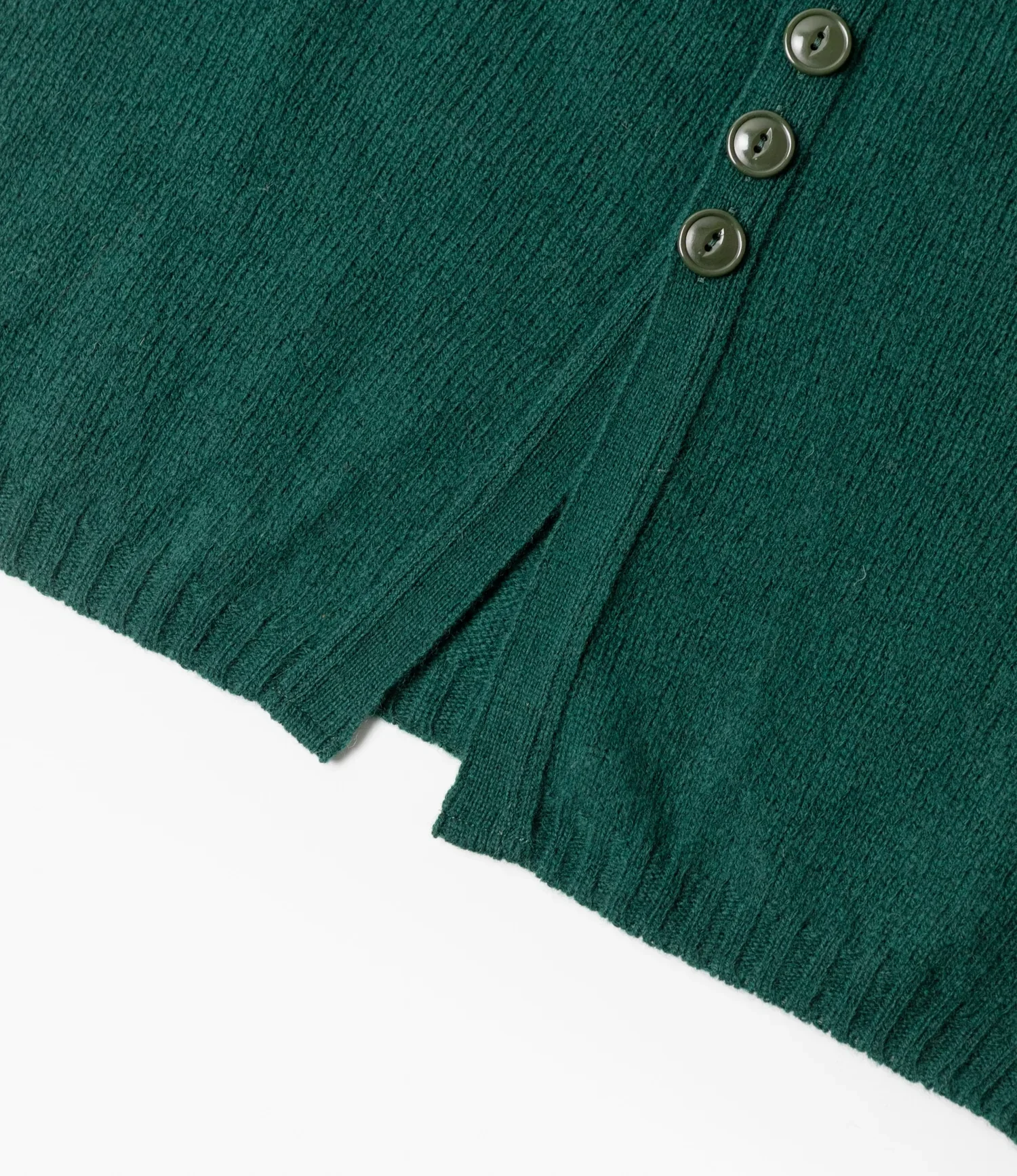 Fisherman Cardigan - Green - Shetland Wool - Image 4